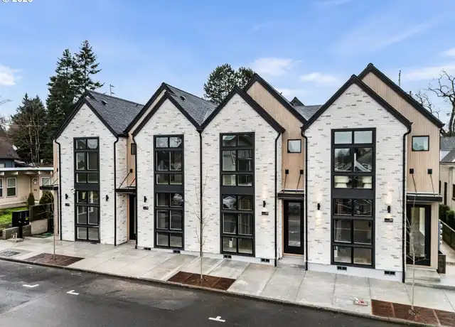 Modern gabled-roof townhomes in downtown Vancouver, WA