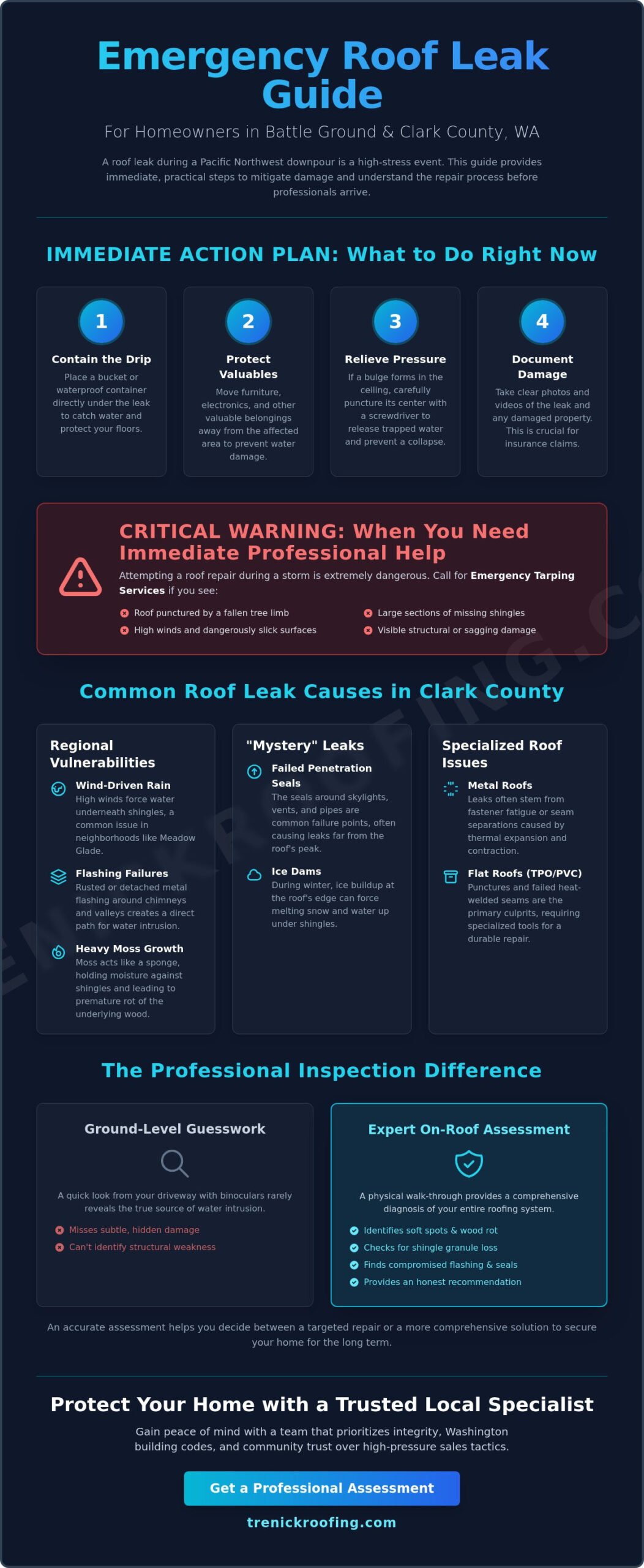 Emergency Roof Leak Repair in Battle Ground WA: Immediate PNW Storm Response